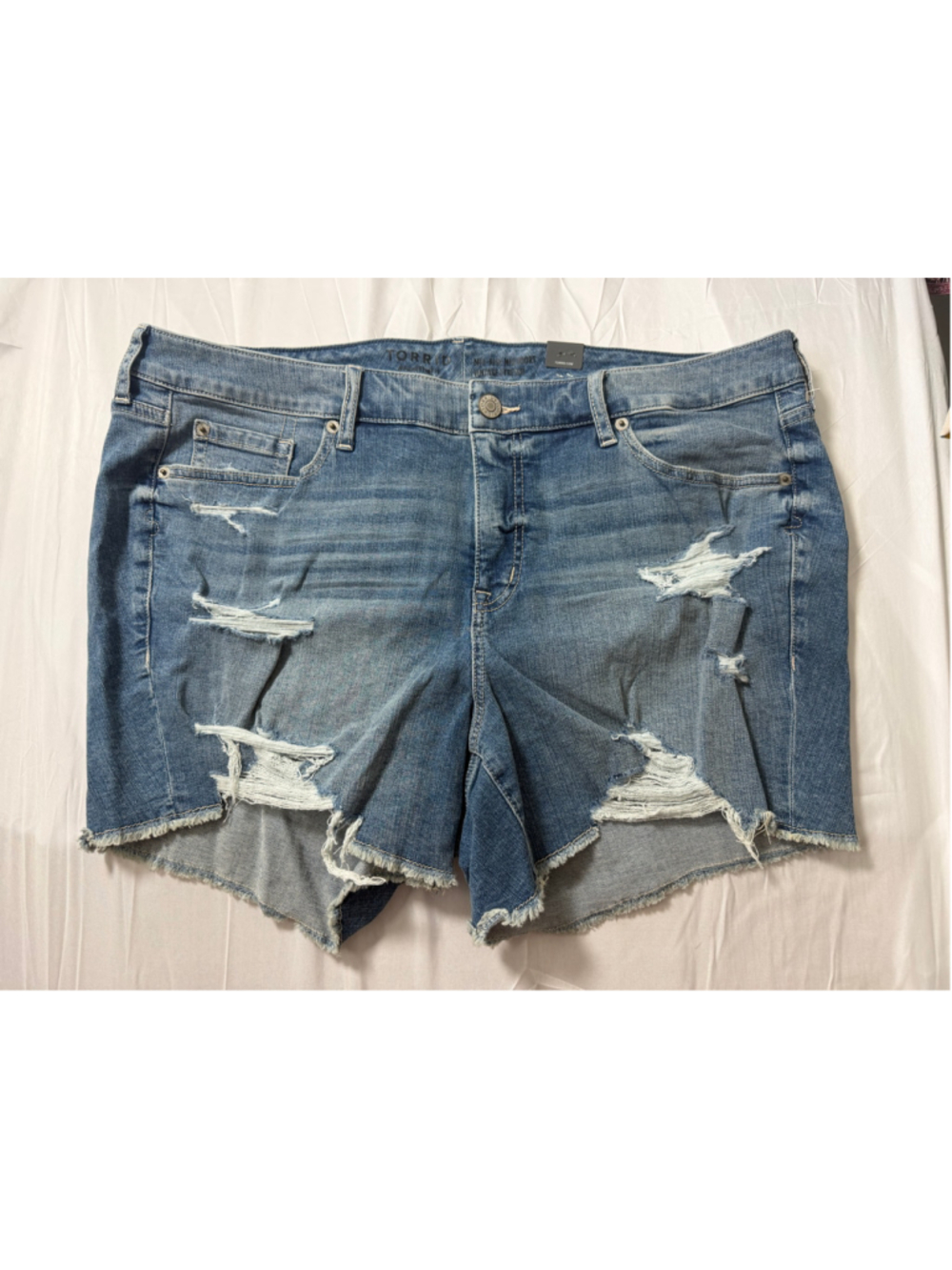 Torrid Distressed Jean Shorts Size 20 Blue